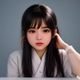 文学批评学者李雅婷的学术形象，图书馆环境，专注于高级娼女文学形象研究